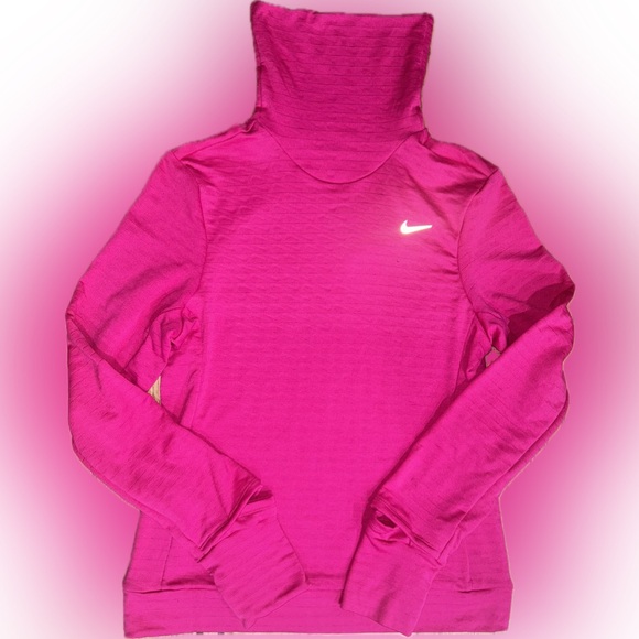 NWT Nike Running Therma-Fit SZ XS hot pink turtleneck w/logo/bust 38”-44” - Picture 4 of 7